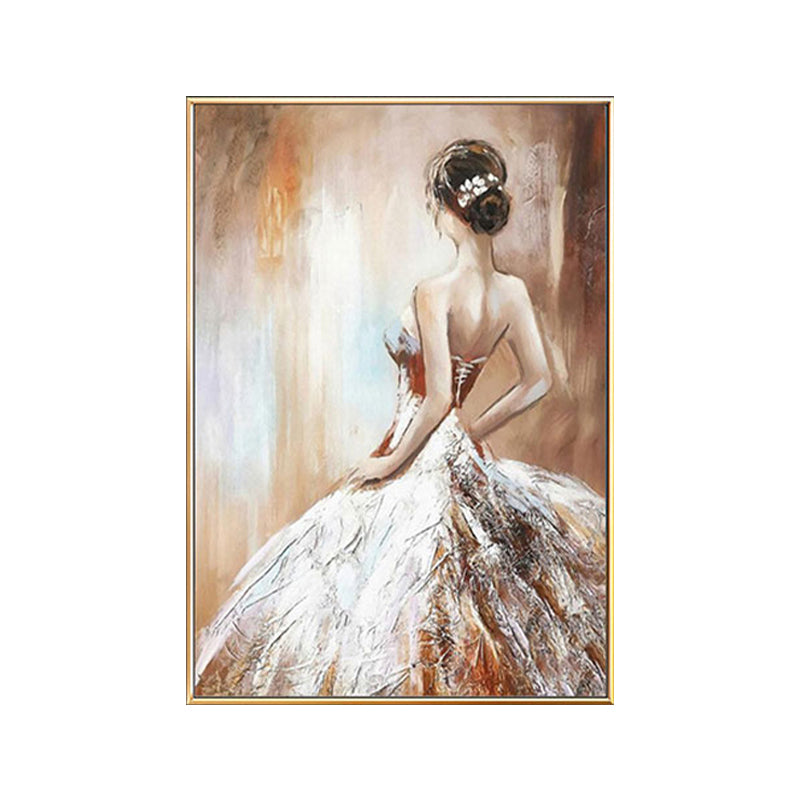 Brehn | Dressing Maiden Back Scene Leinwand Texturiert Glam Stil für Mädchen Schlafzimmer Wanddekor