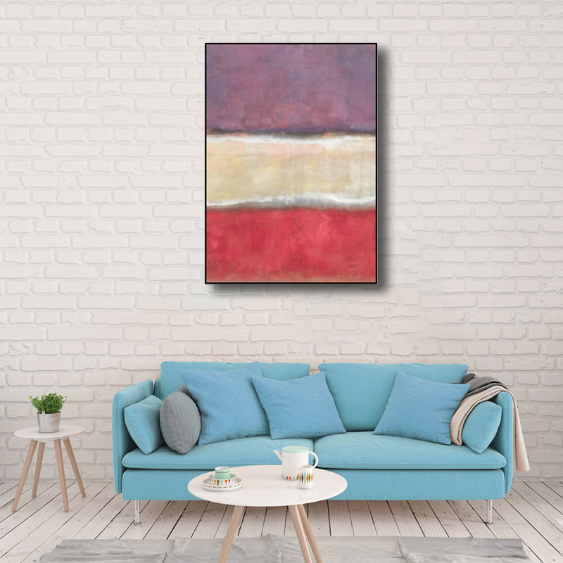 Brehn | Helle Farbe Handgedruckte Leinwand Texturiertes Abstraktes Expressionismus Haus Innenmalerei