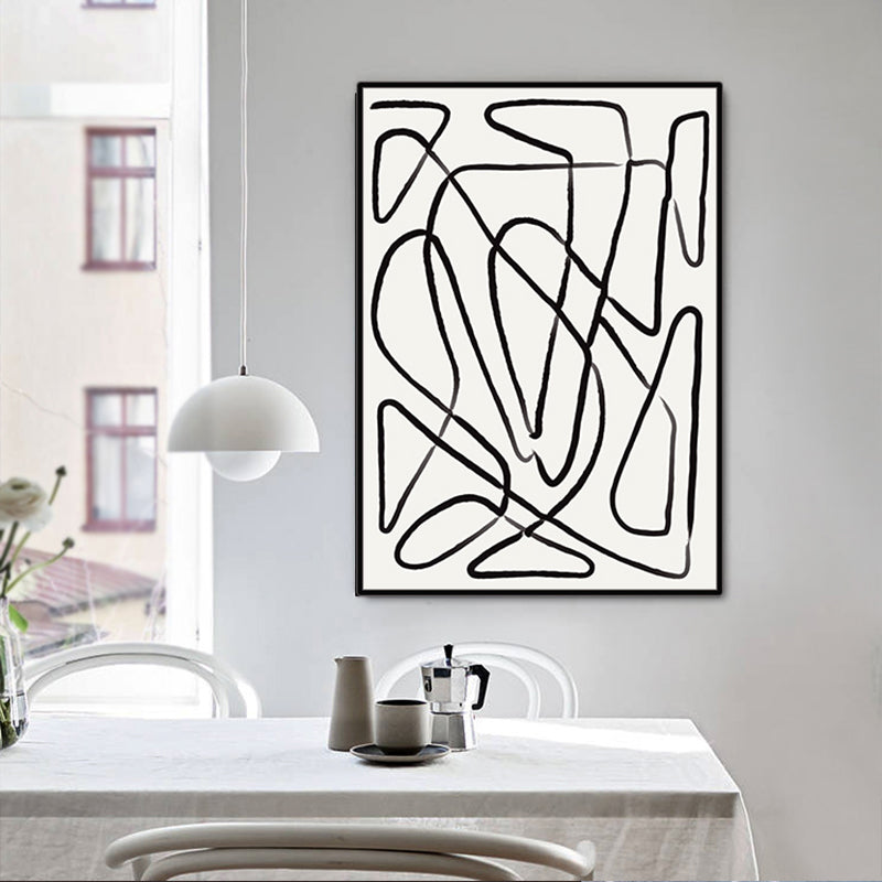 Brehn | Irreguläres Linienmuster Wandkunst Deko Wohnzimmer Abstrakter Leinwanddruck in Pastellfarbe