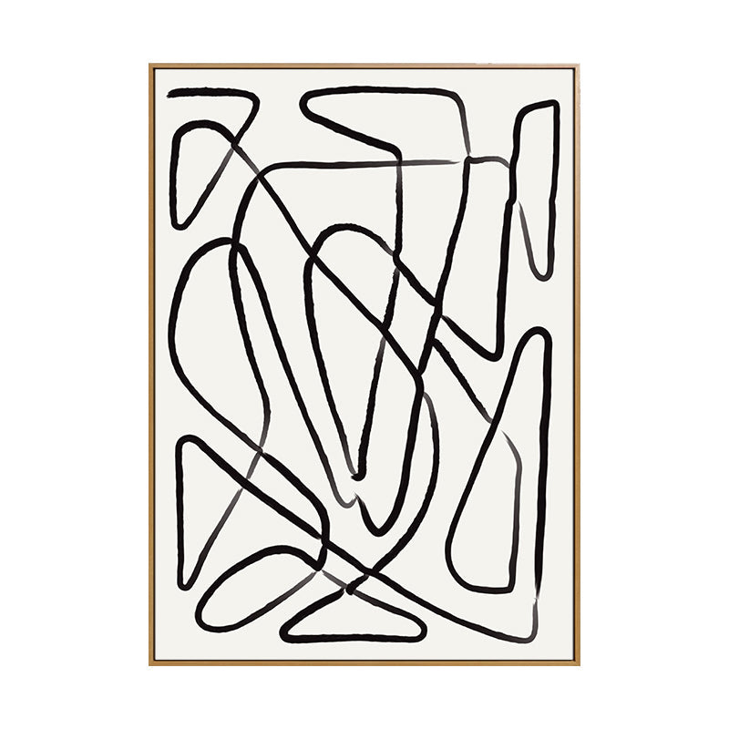Brehn | Irreguläres Linienmuster Wandkunst Deko Wohnzimmer Abstrakter Leinwanddruck in Pastellfarbe