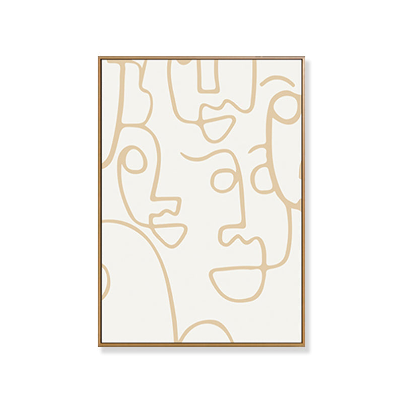 Brehn | Irreguläres Linienmuster Wandkunst Deko Wohnzimmer Abstrakter Leinwanddruck in Pastellfarbe