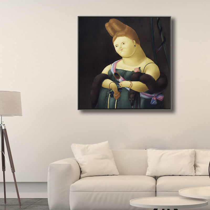 Brehn | Lustige Figuren Wandkunst Hausinterieur Fernando Botero Zeichnung Leinwanddruck in sanften Farben