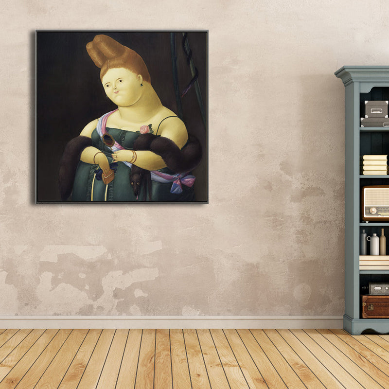Brehn | Lustige Figuren Wandkunst Hausinterieur Fernando Botero Zeichnung Leinwanddruck in sanften Farben