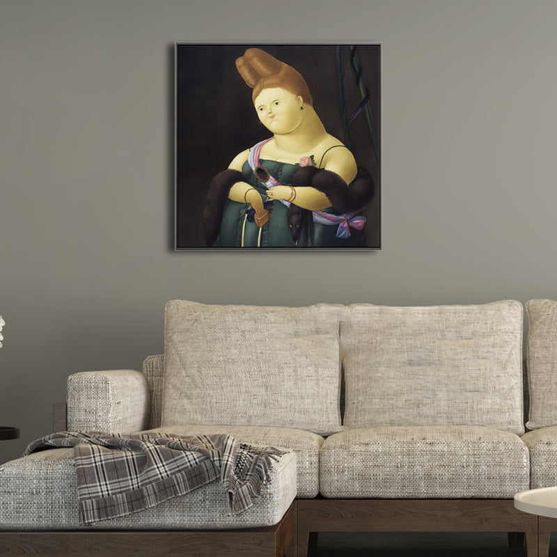 Brehn | Lustige Figuren Wandkunst Hausinterieur Fernando Botero Zeichnung Leinwanddruck in sanften Farben