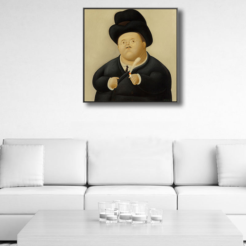 Brehn | Lustige Figuren Wandkunst Hausinterieur Fernando Botero Zeichnung Leinwanddruck in sanften Farben