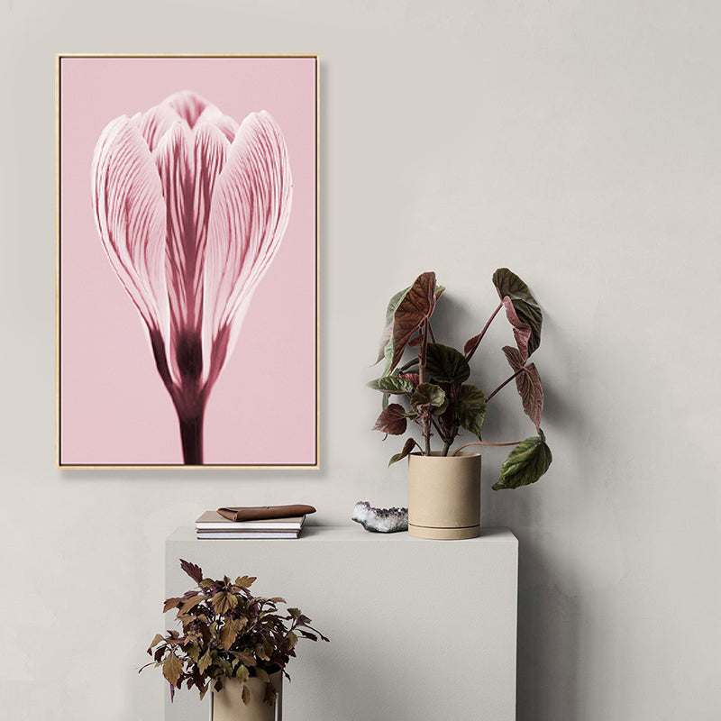 Brehn | Fotografischer Druck Flowerbud Wandkunst Pink Nordischer Stil Wanddekoration für das Mädchenzimmer