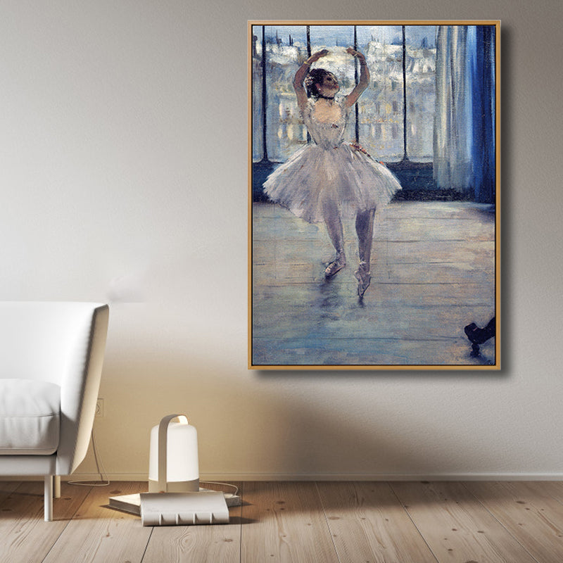 Brehn | Art Nouveau Ballerina Malerei Leinwand Texturiert Weiche Farben Wanddekoration für Mädchenzimmer