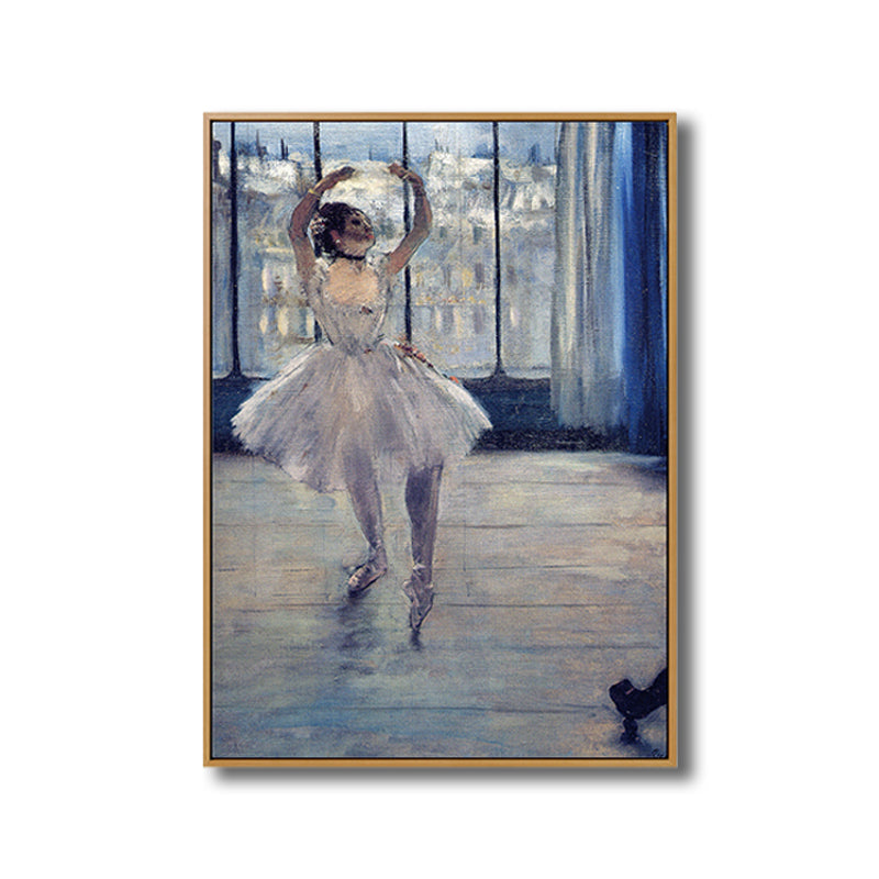 Brehn | Art Nouveau Ballerina Malerei Leinwand Texturiert Weiche Farben Wanddekoration für Mädchenzimmer