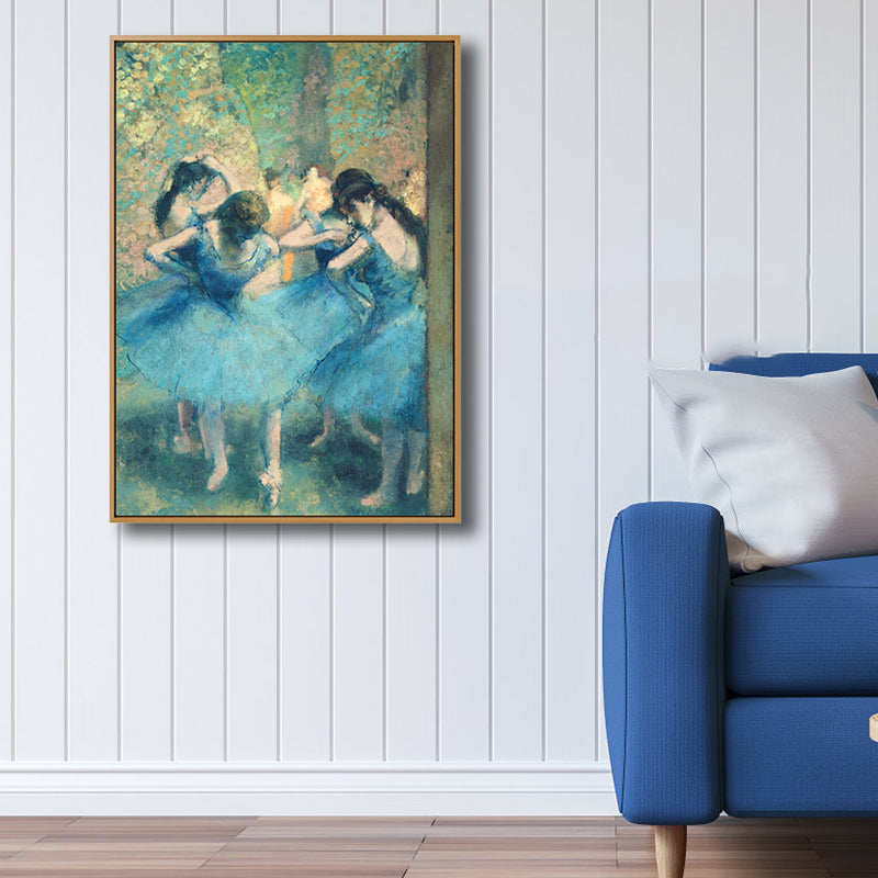 Brehn | Art Nouveau Ballerina Malerei Leinwand Texturiert Weiche Farben Wanddekoration für Mädchenzimmer