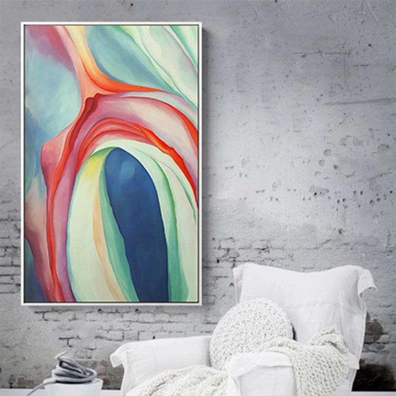 Brehn | Mehrfarbiges abstraktes Gemälde strukturiert zeitgenössische Wohnzimmer Leinwand Wandkunst