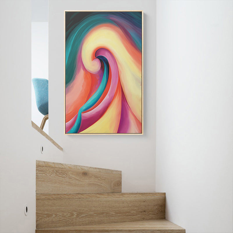 Brehn | Mehrfarbiges abstraktes Gemälde strukturiert zeitgenössische Wohnzimmer Leinwand Wandkunst