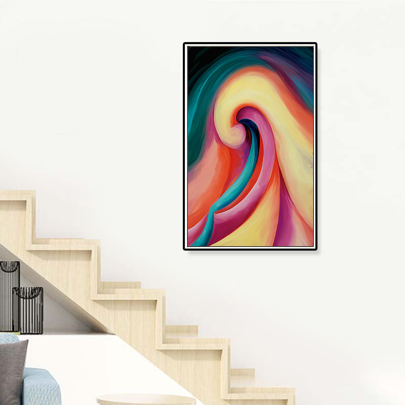Brehn | Mehrfarbiges abstraktes Gemälde strukturiert zeitgenössische Wohnzimmer Leinwand Wandkunst