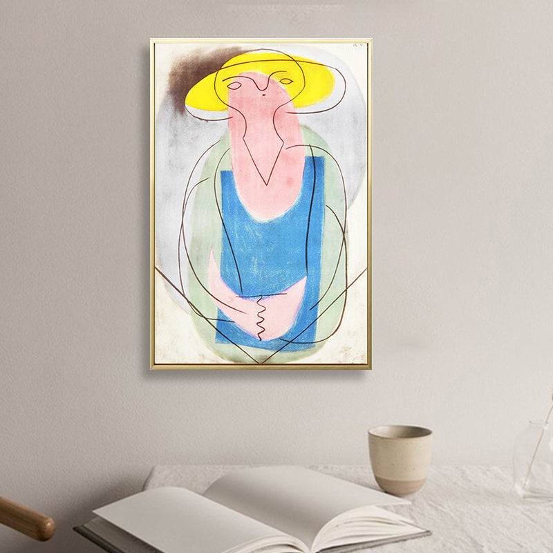 Brehn | Moderne Picasso Frauenmalerei Kunstdruck Blau Strukturierte Wanddekoration für das Innere des Hauses