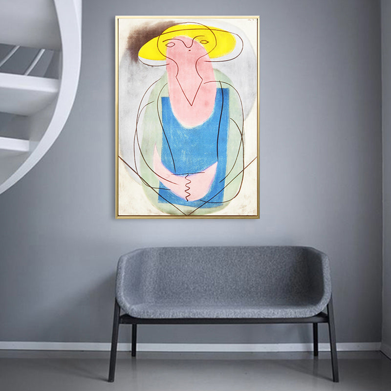 Brehn | Moderne Picasso Frauenmalerei Kunstdruck Blau Strukturierte Wanddekoration für das Innere des Hauses