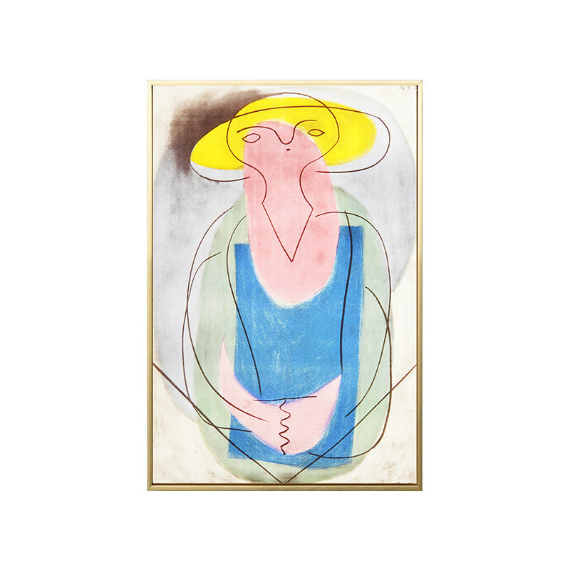 Brehn | Moderne Picasso Frauenmalerei Kunstdruck Blau Strukturierte Wanddekoration für das Innere des Hauses