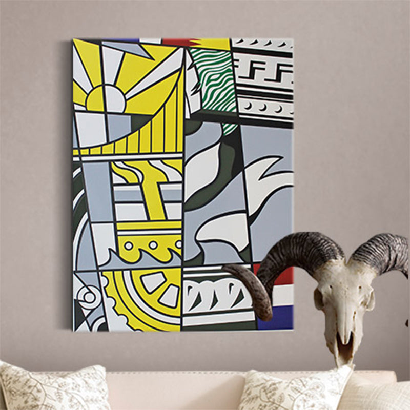 Brehn | Graues Neumodisches Muster Wanddekoration Abstrakte Pop-Art Texturiertes Canvas für Mädchenzimmer