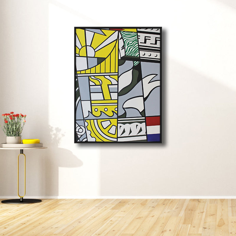 Brehn | Graues Neumodisches Muster Wanddekoration Abstrakte Pop-Art Texturiertes Canvas für Mädchenzimmer