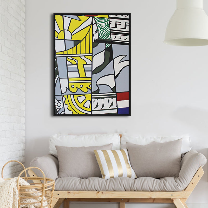 Brehn | Graues Neumodisches Muster Wanddekoration Abstrakte Pop-Art Texturiertes Canvas für Mädchenzimmer
