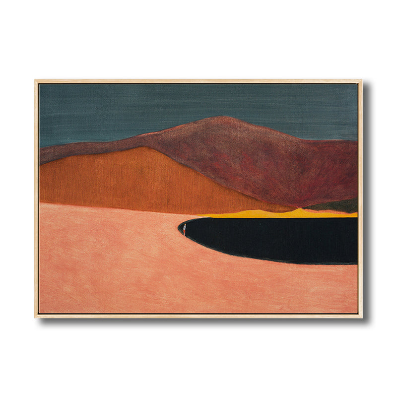 Brehn | Flaches Land-Canvas-Wandbild Nordisches Texturiertes Schlafzimmerbild in Pastellfarbe, Mehrere Größen
