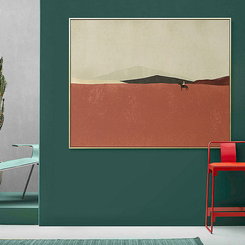 Brehn | Flaches Land-Canvas-Wandbild Nordisches Texturiertes Schlafzimmerbild in Pastellfarbe, Mehrere Größen