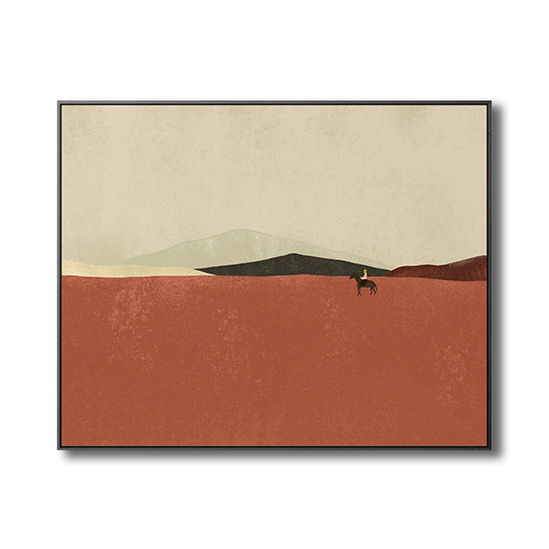 Brehn | Flaches Land-Canvas-Wandbild Nordisches Texturiertes Schlafzimmerbild in Pastellfarbe, Mehrere Größen