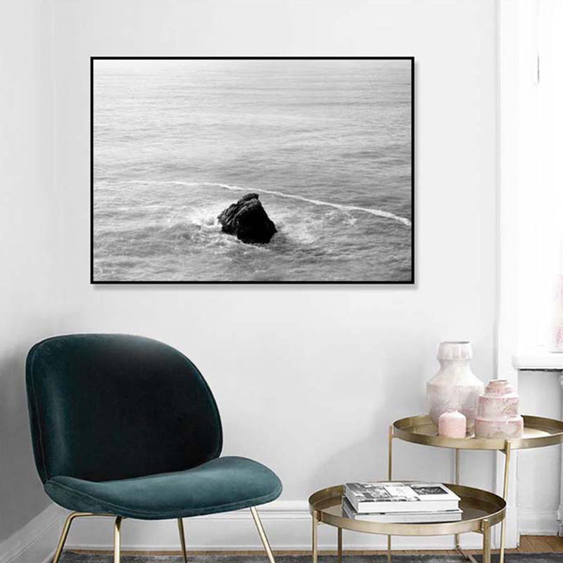 Brehn | Modernismus Fotografische Seestück Kunst Druck Leinwand Texturiert Dunkle Farbe Wanddekoration für Zuhause
