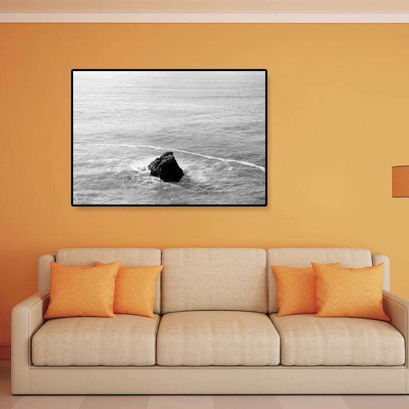 Brehn | Modernismus Fotografische Seestück Kunst Druck Leinwand Texturiert Dunkle Farbe Wanddekoration für Zuhause