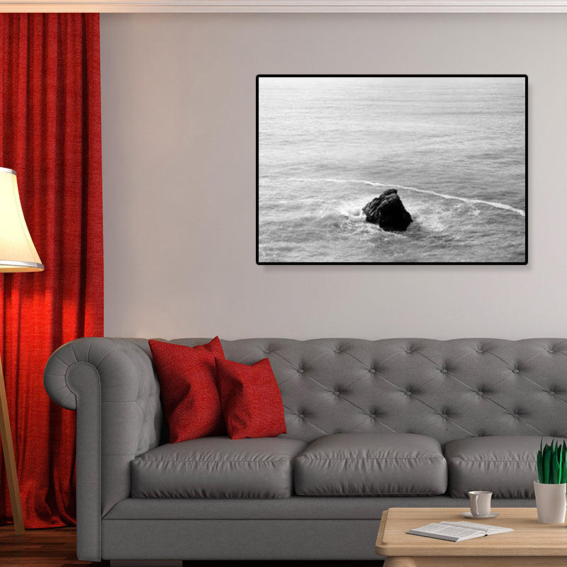 Brehn | Modernismus Fotografische Seestück Kunst Druck Leinwand Texturiert Dunkle Farbe Wanddekoration für Zuhause
