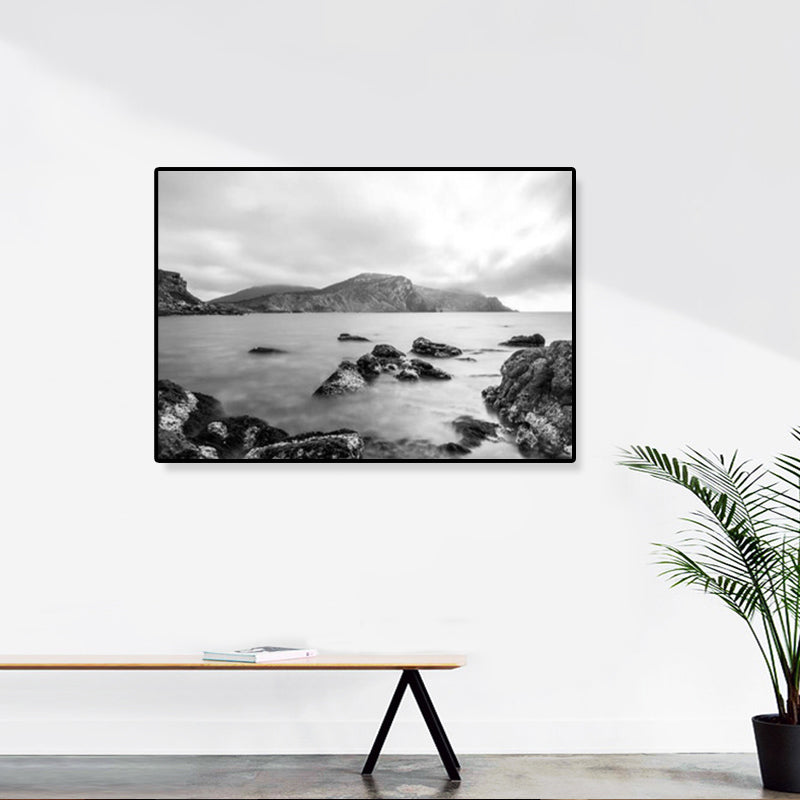 Brehn | Modernismus Fotografische Seestück Kunst Druck Leinwand Texturiert Dunkle Farbe Wanddekoration für Zuhause
