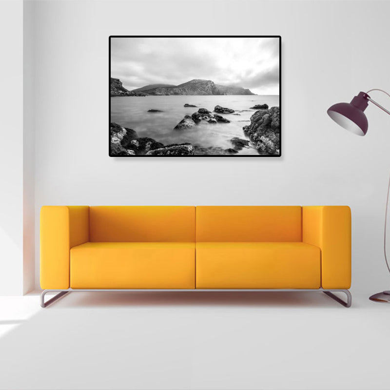 Brehn | Modernismus Fotografische Seestück Kunst Druck Leinwand Texturiert Dunkle Farbe Wanddekoration für Zuhause