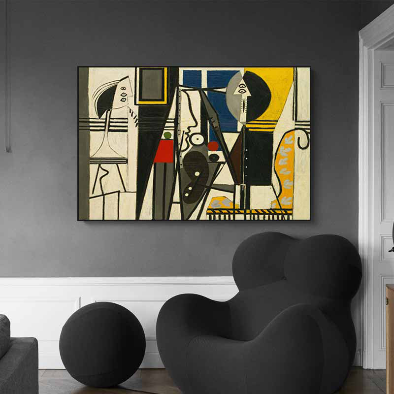 Brehn | Kubismus Einzigartiges Muster Leinwanddruck Abstrakt Helle Farbe Jungen Schlafzimmer Wandkunst Dekor