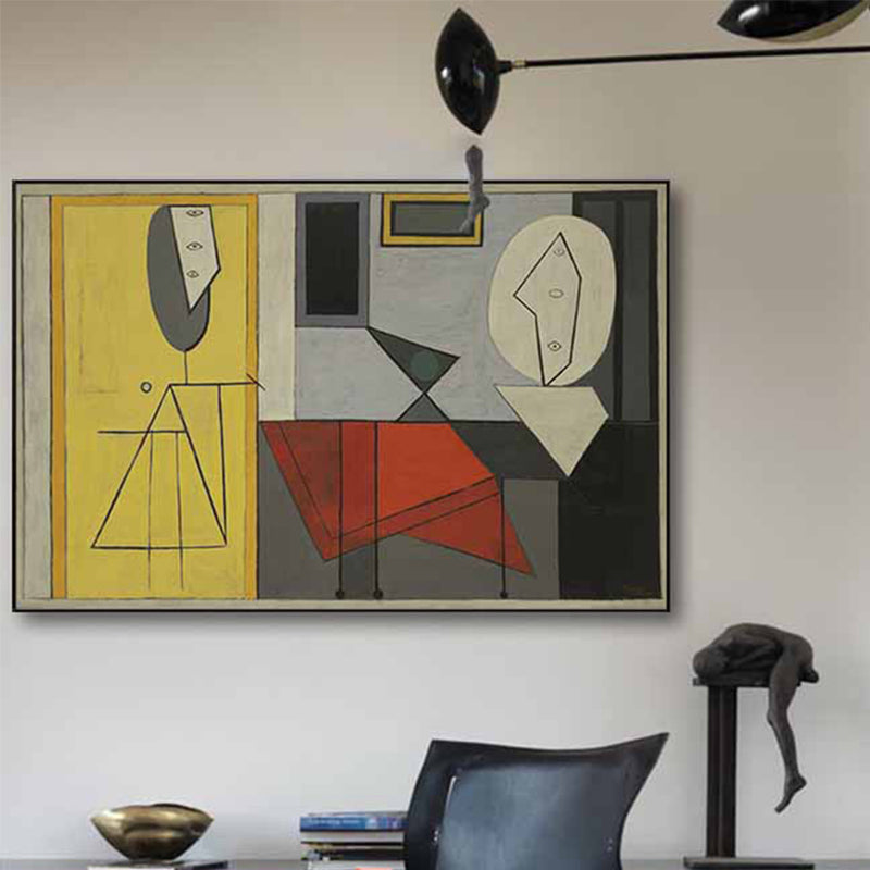 Brehn | Kubismus Einzigartiges Muster Leinwanddruck Abstrakt Helle Farbe Jungen Schlafzimmer Wandkunst Dekor