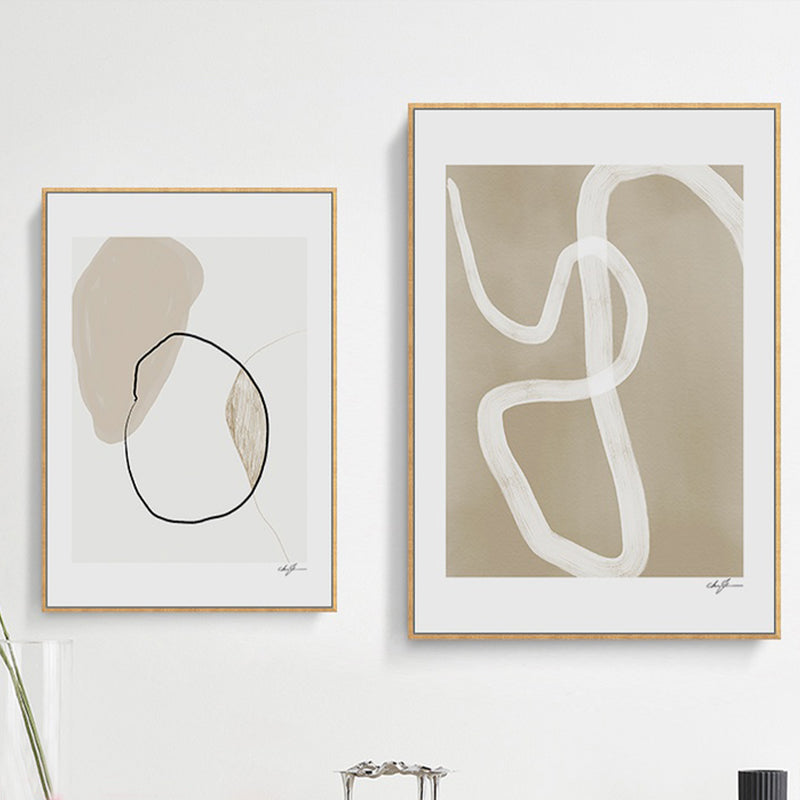 Brehn | Handbedruckte Leinwandkunst Helle Farbe Abstrakter Expressionismus Wanddekoration für das Schlafzimmer
