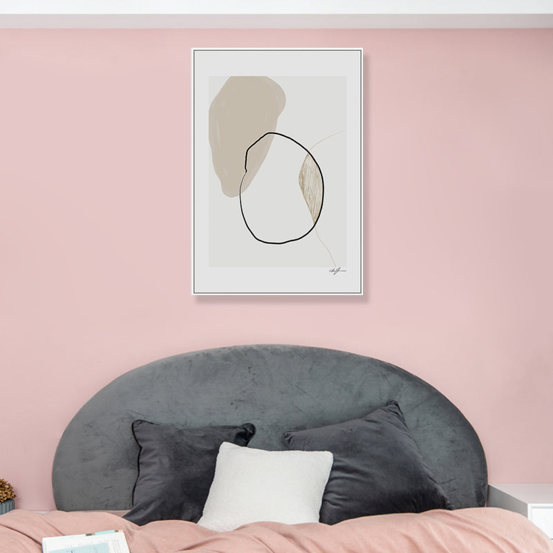 Brehn | Handbedruckte Leinwandkunst Helle Farbe Abstrakter Expressionismus Wanddekoration für das Schlafzimmer