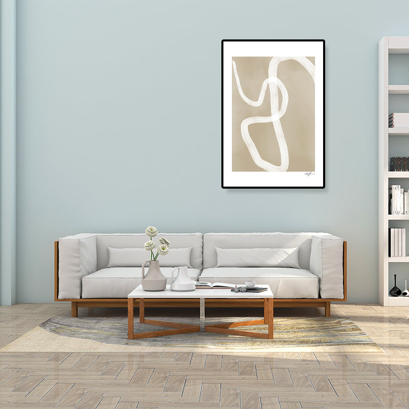 Brehn | Handbedruckte Leinwandkunst Helle Farbe Abstrakter Expressionismus Wanddekoration für das Schlafzimmer