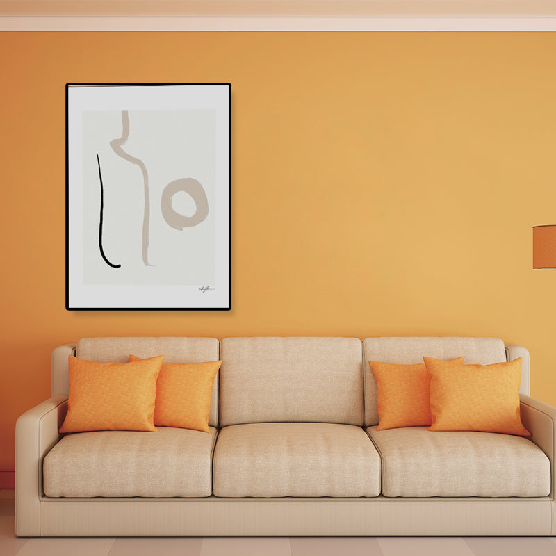 Brehn | Handbedruckte Leinwandkunst Helle Farbe Abstrakter Expressionismus Wanddekoration für das Schlafzimmer