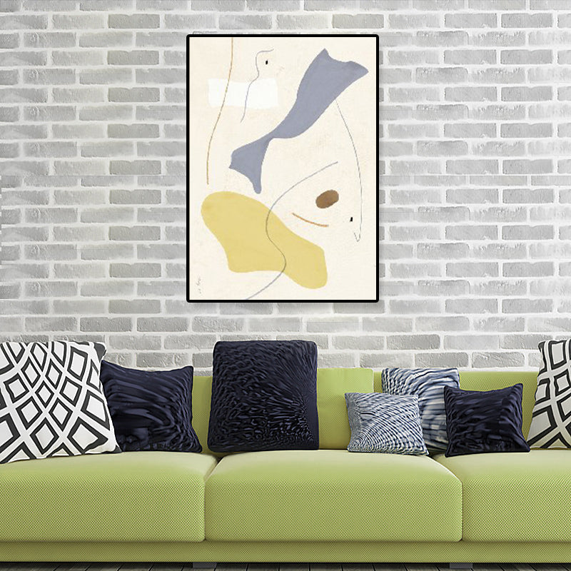Brehn | Gelbes Novelle Devise Gemälde Texturiert Abstrakter Expressionismus Wohnzimmer Leinwand Wandkunst