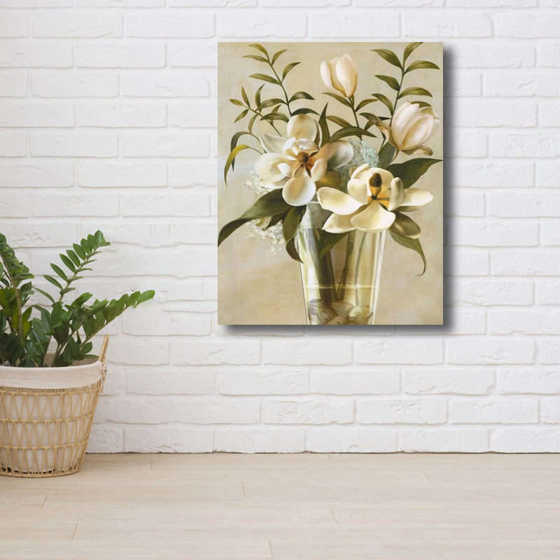 Brehn | Blumenmuster Wanddeko Zeitgenössische Texturierte Schlafzimmer Eingewickelte Leinwand, Verschiedene Größen
