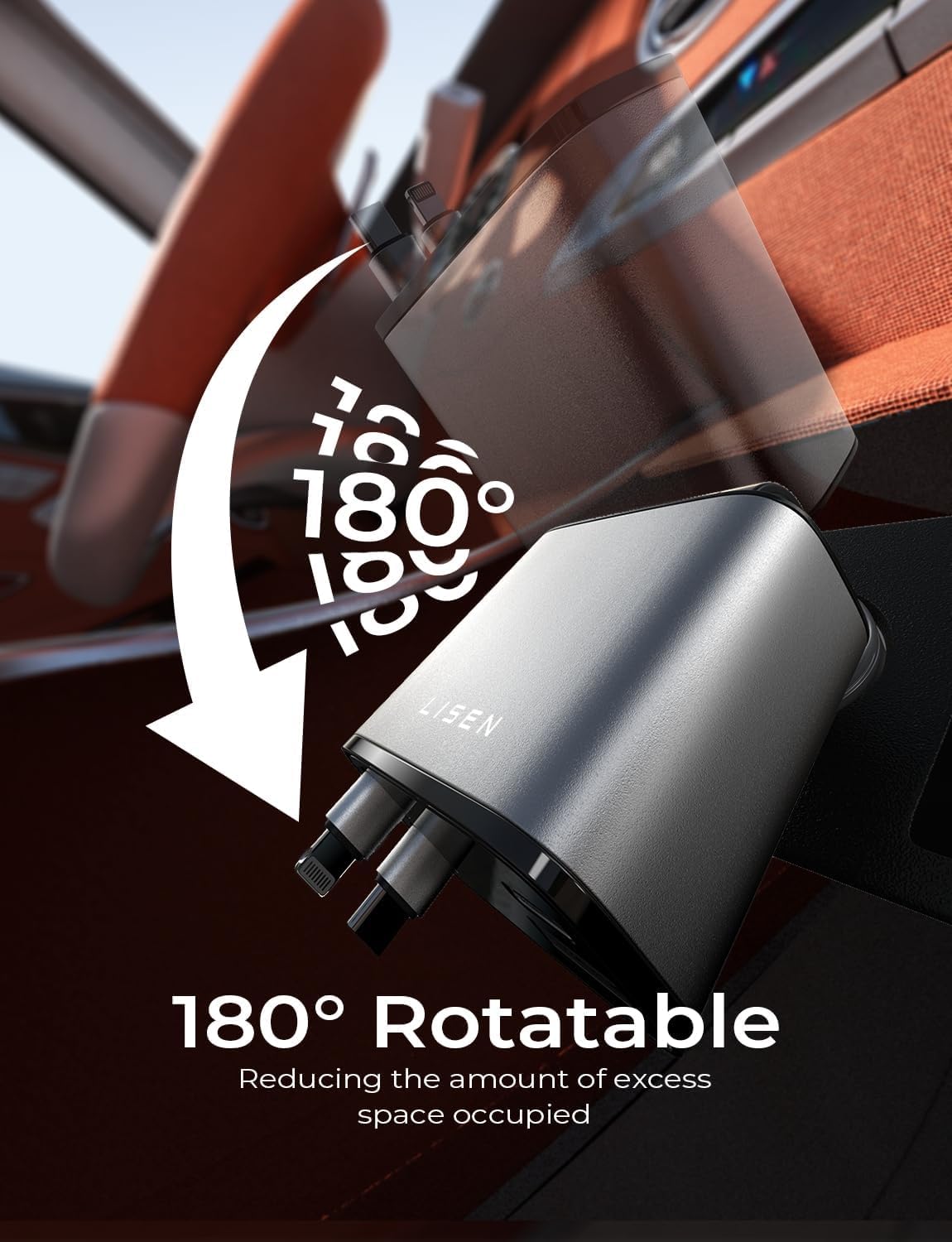 Brehn | Teleskop-Ladegerät fürs Auto 69W USB C