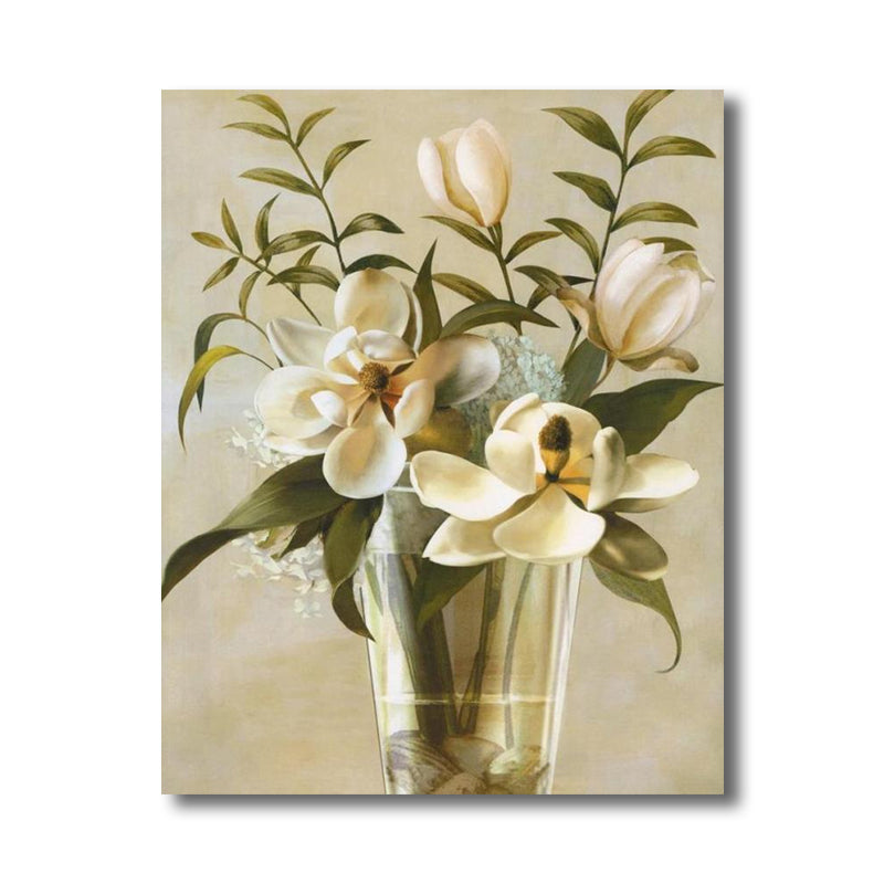 Brehn | Blumenmuster Wanddeko Zeitgenössische Texturierte Schlafzimmer Eingewickelte Leinwand, Verschiedene Größen