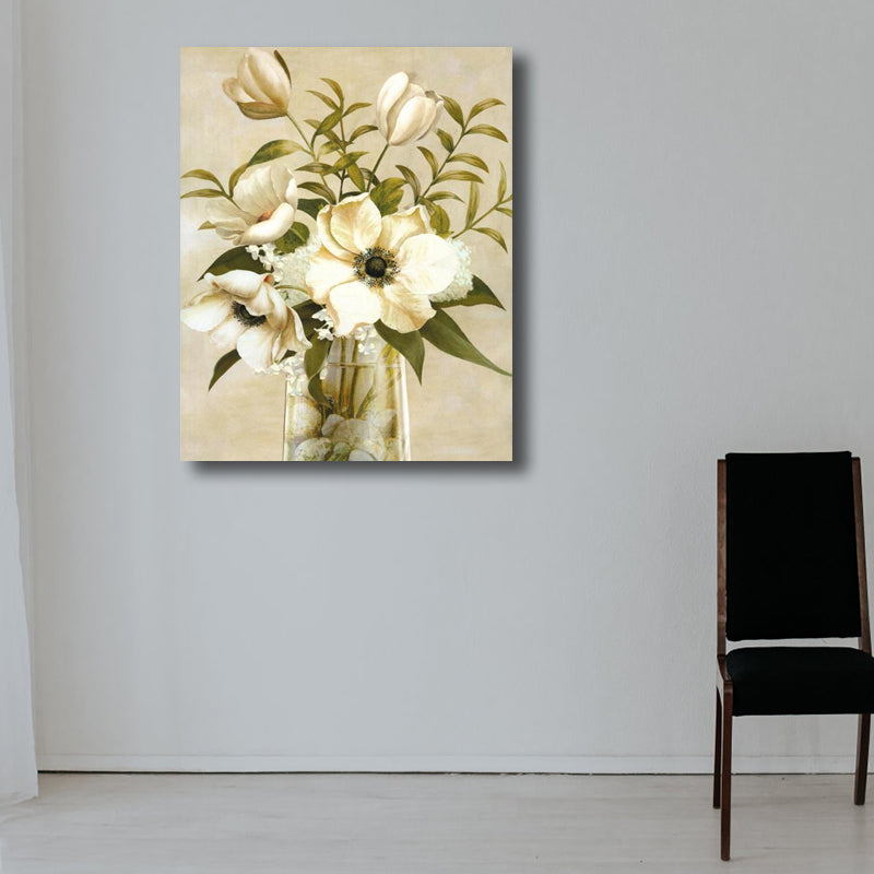 Brehn | Blumenmuster Wanddeko Zeitgenössische Texturierte Schlafzimmer Eingewickelte Leinwand, Verschiedene Größen