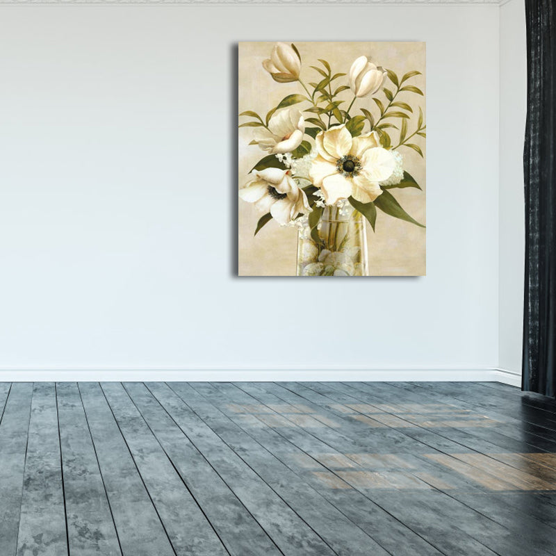 Brehn | Blumenmuster Wanddeko Zeitgenössische Texturierte Schlafzimmer Eingewickelte Leinwand, Verschiedene Größen