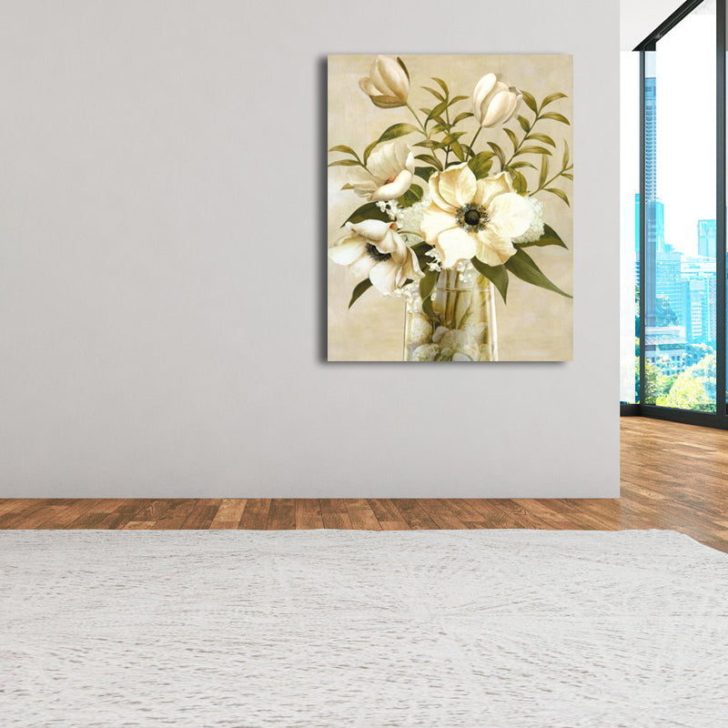 Brehn | Blumenmuster Wanddeko Zeitgenössische Texturierte Schlafzimmer Eingewickelte Leinwand, Verschiedene Größen