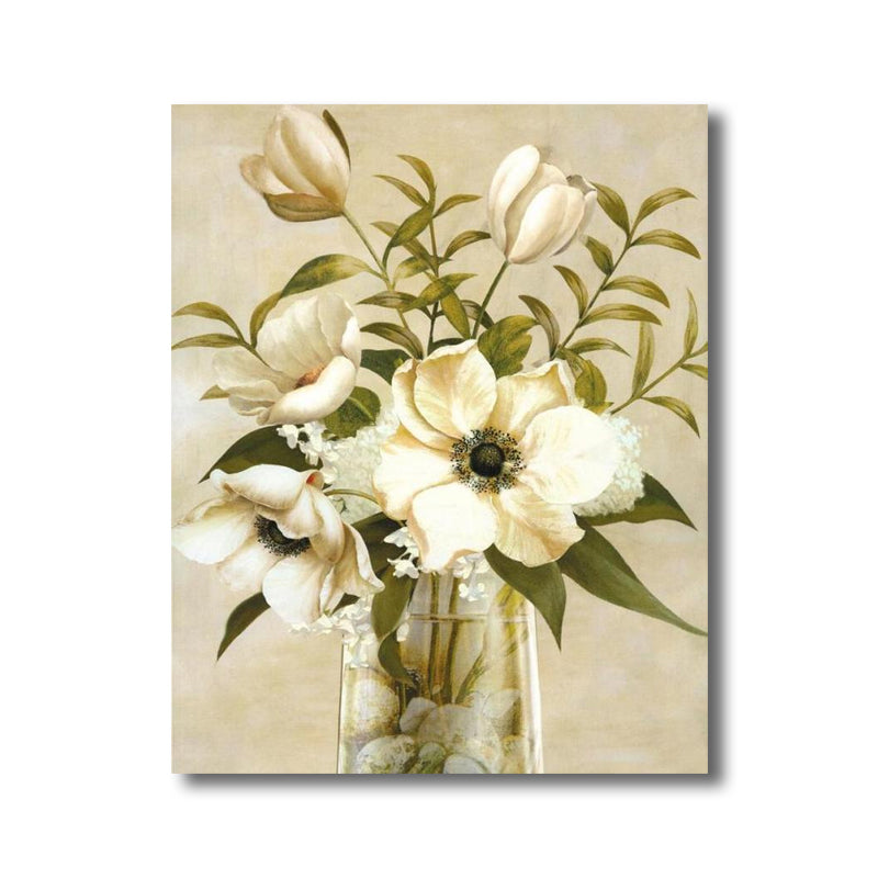 Brehn | Blumenmuster Wanddeko Zeitgenössische Texturierte Schlafzimmer Eingewickelte Leinwand, Verschiedene Größen