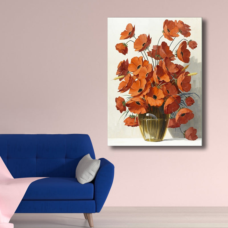 Brehn | Blumenmuster Wanddeko Zeitgenössische Texturierte Schlafzimmer Eingewickelte Leinwand, Verschiedene Größen