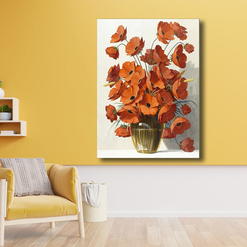 Brehn | Blumenmuster Wanddeko Zeitgenössische Texturierte Schlafzimmer Eingewickelte Leinwand, Verschiedene Größen