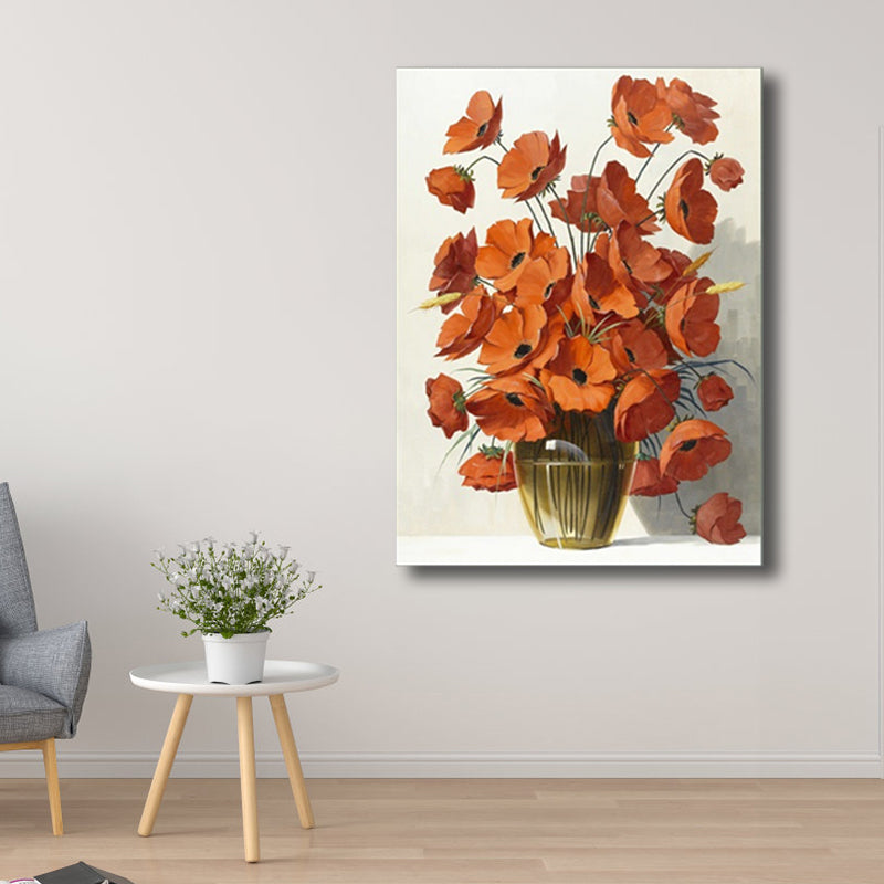 Brehn | Blumenmuster Wanddeko Zeitgenössische Texturierte Schlafzimmer Eingewickelte Leinwand, Verschiedene Größen
