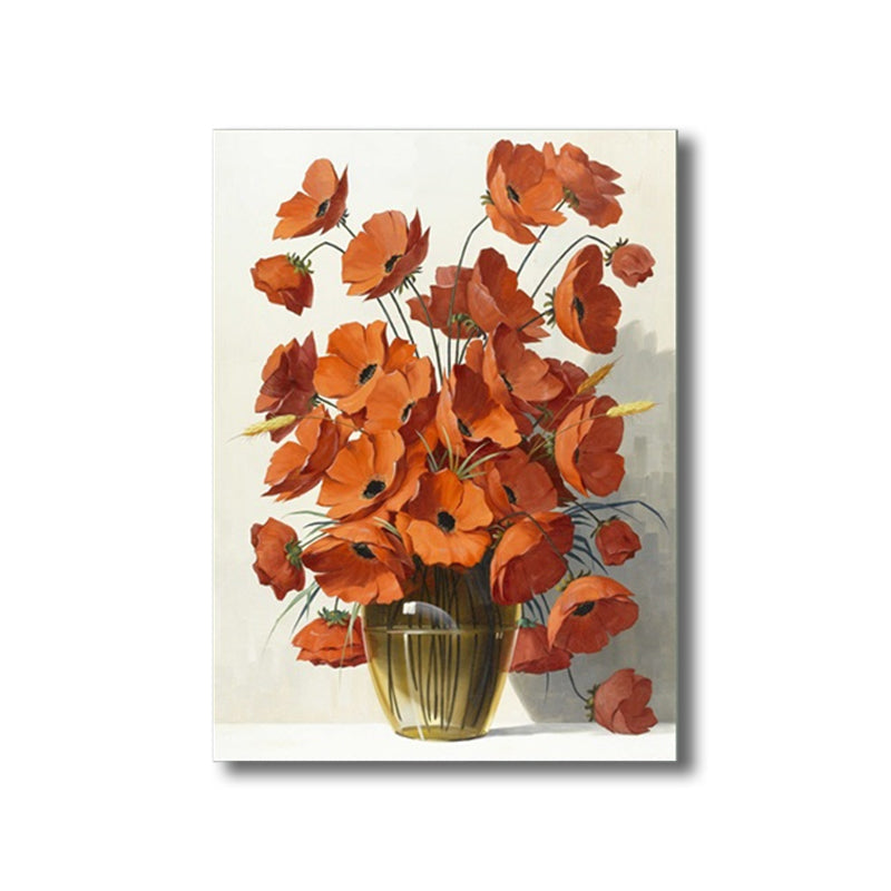 Brehn | Blumenmuster Wanddeko Zeitgenössische Texturierte Schlafzimmer Eingewickelte Leinwand, Verschiedene Größen