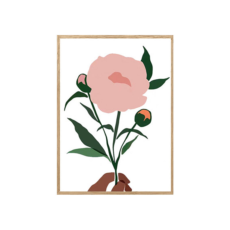 Brehn | Pastellfarbener nordischer Stil Leinwanddruck Vase und Blumen Wandkunst Dekor für die Küche