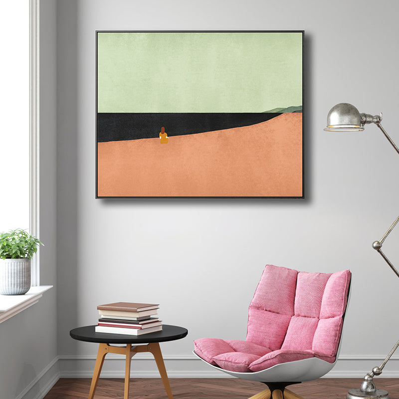 Brehn | Skandinavischer Stil Flachland Leinwanddruck Naturlandschaft Wandkunst Dekor in hellen Farben